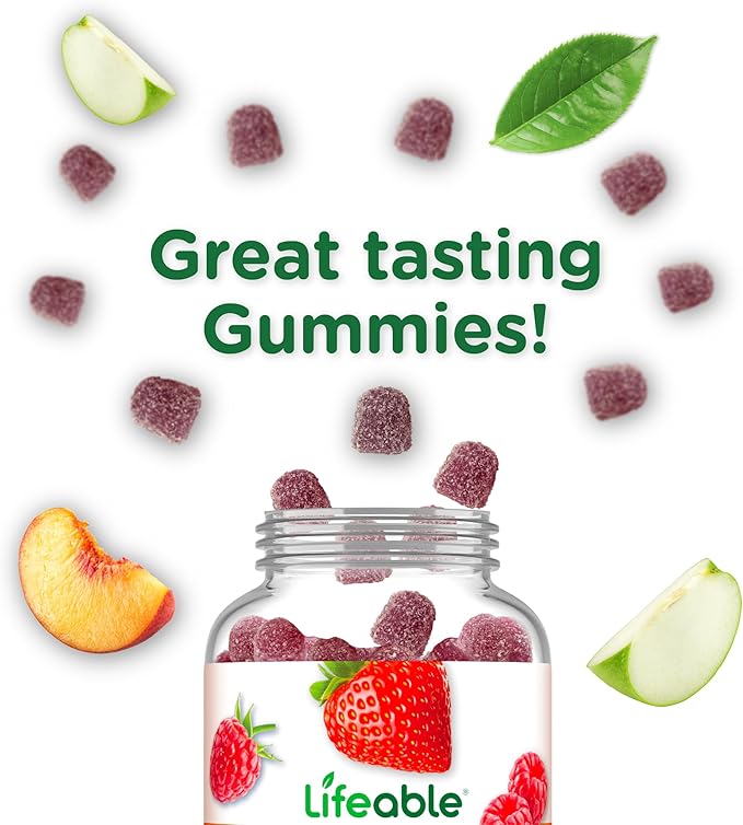 Lifeable Ashwagandha Gummies with Lemon Balm & Ginseng | Vegan Non GMO Ashwagandha Supplement | for Women and Men | 60 Gummies