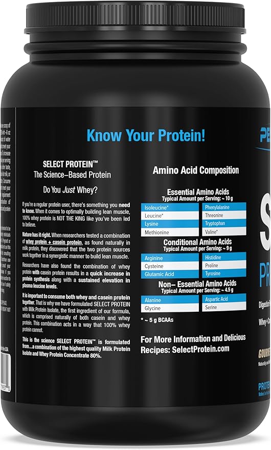 PEScience Select Protein Powder, Whey and Casein Blend, Lean Protein Powder for Women and Men, Low Calorie, Low Carb, Keto Friendly, Gluten Free, Gourmet Vanilla - 27 Servings