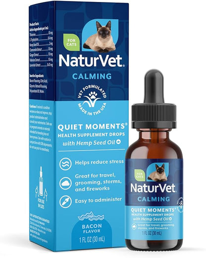 NaturVet Hemp Quiet Moments Calming Drops for Cat, 1oz