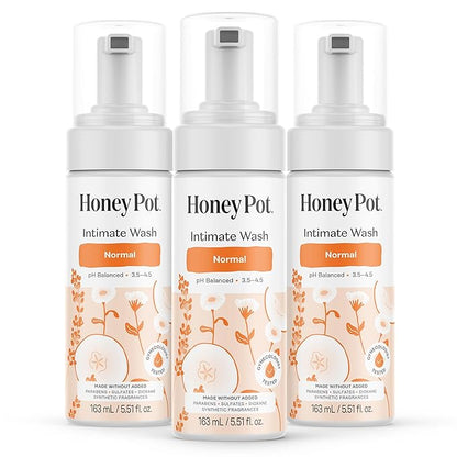 The Honey Pot Company - Feminine Wash - Herbal Infused - Sensitive Skin Types - PH Balanced Plant Based Hygiene Products - Normal - 5.51 Fluid Oz. (Pack of 3)