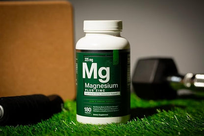Essential Elements Magnesium Plus Zinc with Vitamin D3 | Scientifically Formulated Heart, Bone & Muscle Support | 225mg Triple-Strength Magnesium Complex with Glycinate, Malate, Citrate | 180 Count