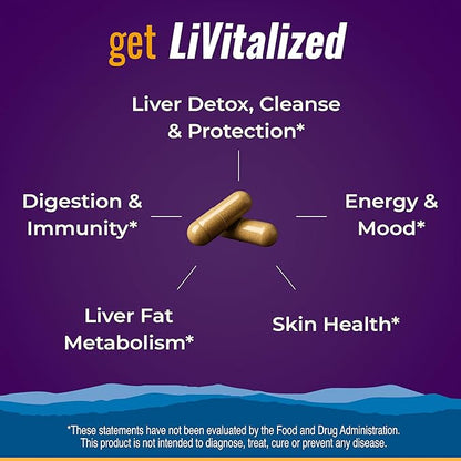 Liver Cleanse Detox & Repair – 28-in-1 Liver Support - Milk Thistle Dandelion NAC Alpha Lipoic Acid Artichoke & Reishi Chaga Turkey Tail Mushroom – Active Liver Health Supplement, 1540mg (60 Capsules)