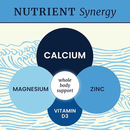 Calcium Magnesium Zinc D3 Supplement | Strong Bones, Healthy Teeth & Immune Support | Calcium Citrate Magnesium and Zinc with Vitamin D3 | 4-in-1 Cal Mag Supplement | 90 Tablets (1 Month Supply)