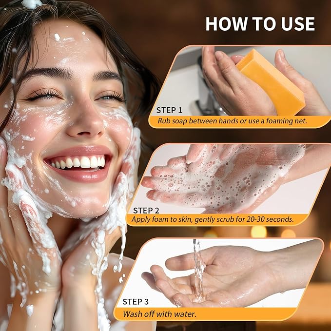 Kojic Acid Soap for Dark Spot Remover Bars with Turmeric, Vitamin C, Retinol, Collagen with Hyaluronic Acid, Vitamin E, Shea Butter, Castile Olive Oil - 3.52 OZ x 2 Bars with Soap Holder & Bag