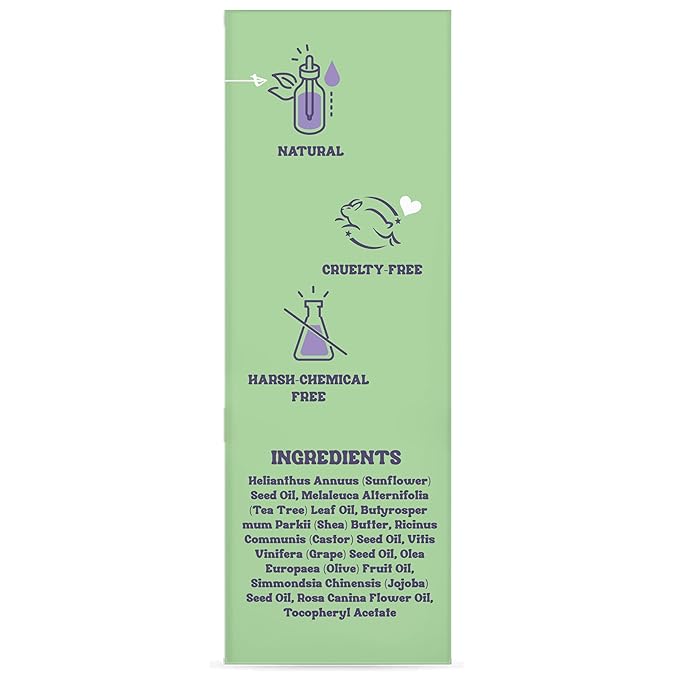 Purifect Cool Calm Clear Tea Tree Oil Facial Serum for Skin - Tea Tree Essential Oil Serum for Face, Redness Relief, Vitamin E for Antioxidant Support, Vegan Skincare, Cruelty Free - 1 fl oz