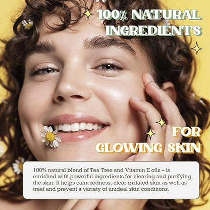 Purifect Cool Calm Clear Tea Tree Oil Facial Serum for Skin - Tea Tree Essential Oil Serum for Face, Redness Relief, Vitamin E for Antioxidant Support, Vegan Skincare, Cruelty Free - 1 fl oz