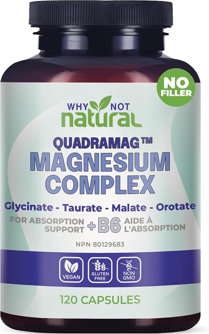 4-in-1 Magnesium Complex Supplement - Glycinate, Taurate, Malate, Orotate Blend - 300 mg per Serving, 120 Capsules