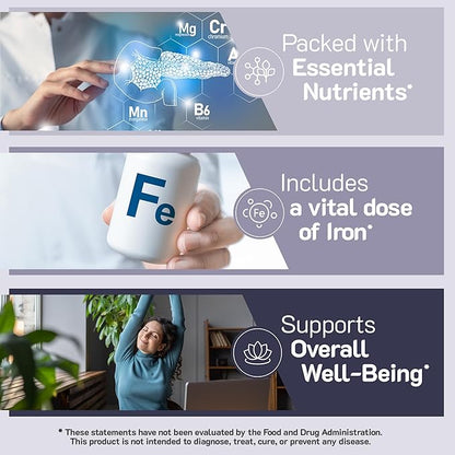 YUM-V'S Iron Gummies - Multivitamin Iron Supplement with Vitamin C, A, B & Zinc, Supports Blood Oxygen, Vegan Supplements for Women, Men & Kids for Growth and Development - Grape Flavor | 60 Count