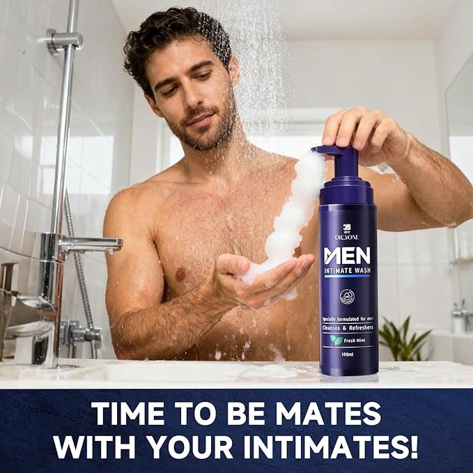 Men's Intimate Care Wash - pH-Friendly Cleanser with Lavender & Aloe Vera, Gentle Daily Cleansing for Men, Soothing Feel, Lasting Freshness - 190ml