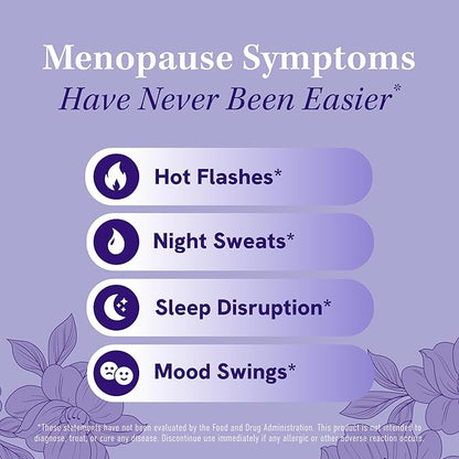 Menopause Supplements for Women Hot Flashes & Night Sweats | Hormone Balance, Menopause Relief for Women & Perimenopause Support | With Black Cohosh, DIM & Red Clover | 60 Ct (2 Month Supply)
