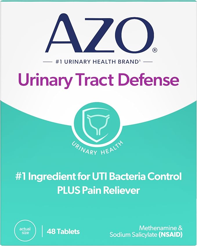 AZO Urinary Tract Defense Antibacterial Protection Helps Control a UTI Until You Can See a Doctor #1 Most Trusted Urinary Health Brand 48 Tablets