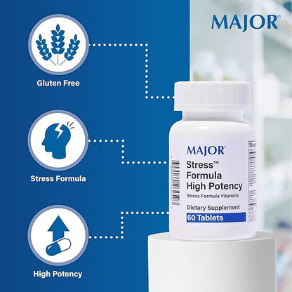 MAJOR Stress Formula - High Potency Stress Formula Vitamins - Dietary Supplement - 60 Tablets