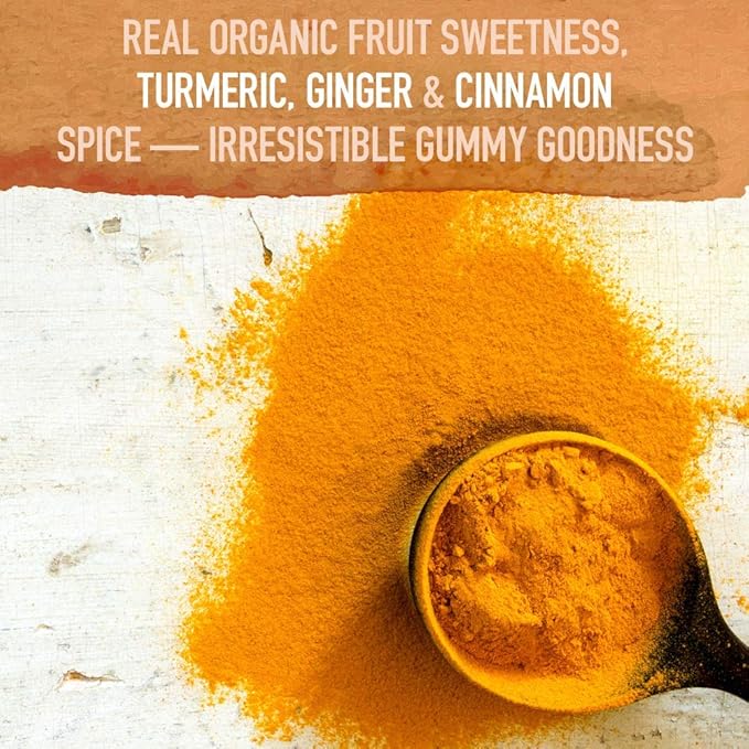 Garden of Life Organics Turmeric Inflammatory Response Gummy - 120 Real Fruit Gummies for Kids & Adults, 50Mg Curcumin (95% Curcuminoids), No Added Sugar, Organic, Non-GMO, (Pack of 2)