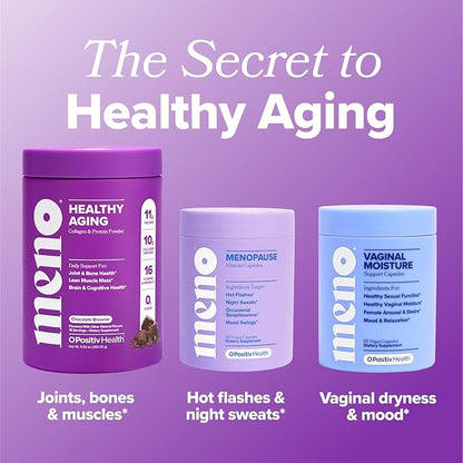 MENO Healthy Aging Collagen & Protein Powder – Support Joint & Bone Health, Lean Muscle Mass, Cognition, Skin & Hair Health – Whey Protein & Collagen – Chocolate Brownie Flavor - 15 Servings