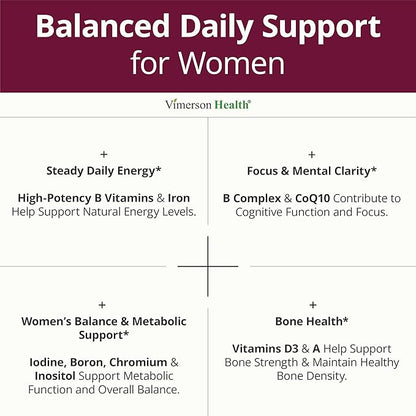 Multivitamin for Women with Vitamins and Minerals for Energy, Focus and Immune Health – Premium Daily Womens Multivitamins & Multiminerals – 60 Liquid Capsules