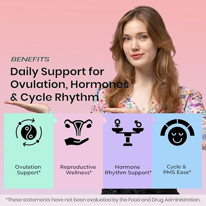 Women’s Advanced Herbal PCOS & PCOD Support | Science-Backed Hormone & Cycle Care for Fertility & Ovulation | Myo-Inositol, D-Chiro, Berberine, Cinnamon & Vitamins | Vegan, Non-GMO, 120 Caps