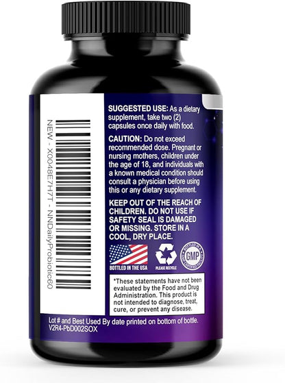 Probiotics 100 Billion CFU Per Serving - 10 Probiotic Strains & Prebiotics - Digestive Gut Health, Immune Support & Occasional Constipation, Gas & Bloating - Daily Supplement For Adults - 60 Capsules