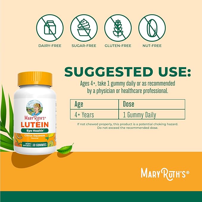 MARYRUTH'S Lutein Gummies with Zeaxanthin | Lutein & Zeaxanthin Supplement | Eye Health | Blue Light Filtering | Vision Support | Adult Eye Supplement for Visual Function | Non-GMO & Vegan | 30 Count
