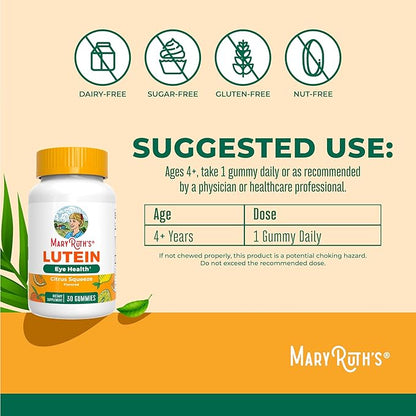 MARYRUTH'S Lutein Gummies with Zeaxanthin | Lutein & Zeaxanthin Supplement | Eye Health | Blue Light Filtering | Vision Support | Adult Eye Supplement for Visual Function | Non-GMO & Vegan | 30 Count