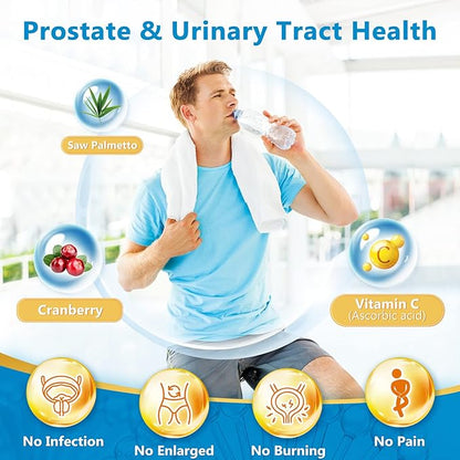 NATURE TARGET Probiotics for Men Digestive Health with Enzymes & Prebiotics, 100 Billion CFUs, Men's Probiotics with Saw Palmetto & Cranberry for Prostate & Urinary Tract Health, 90 Veggie Capsules