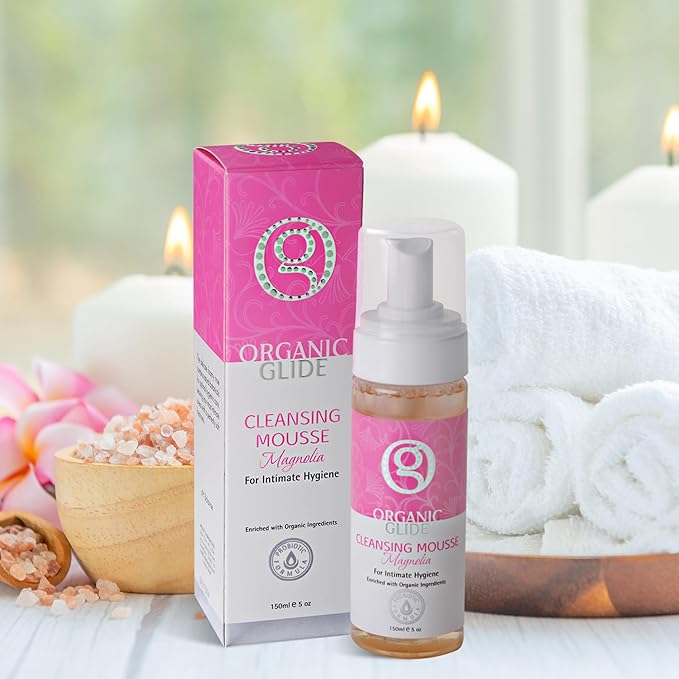 Organic Glide Feminine Body Wash 5 fl oz - Natural Cleansing Mousse with Unique Probiotic Support, pH Balanced, Gentle for Sensitive Skin & Intimate Areas, Refreshing Magnolia Scent (3-pack)