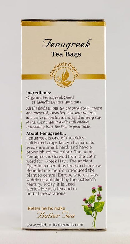 Celebration Herbals - Organic Caffeine Free Fenugreek Seed Herbal Tea - 24 Tea Bags