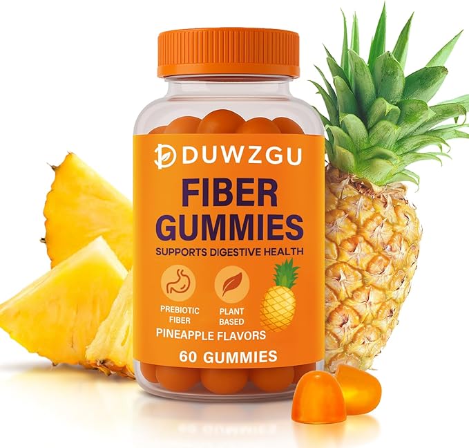 Sugar Free Fiber Gummies for Digestive Health – 100% Natural & Vegan, 4g Fibre per Serving, Gluten-Free,No Artificial Sweeteners,Supports Healthy Digestion Prebiotic Fiber Gummies,60 Counts / Bottle
