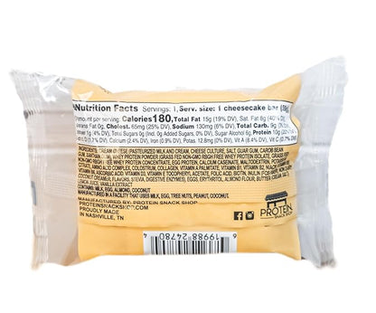 Low Carb Protein Cheesecake Bars | High Protein, Gluten-Free, Clean Ingredients Snack Bars (12, Original)