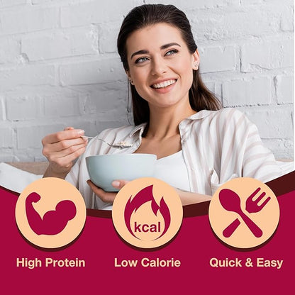 ProtiDiet High Protein Gingerbread Oatmeal - 15g Protein - Low Fat, Sugar Free Instant Oatmeal for a Satisfying and Nutritious Breakfast with Essential Nutrients - 7 Packets Per Box
