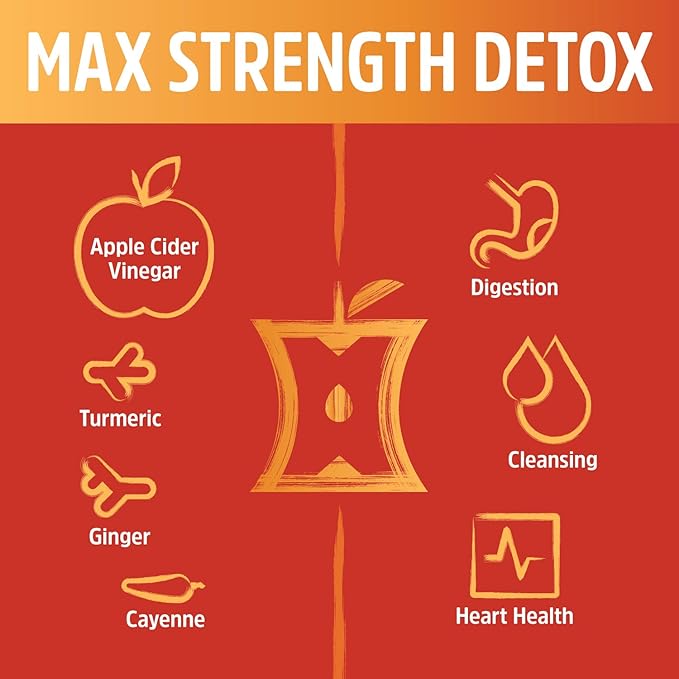 Zhou Cider Detox - Apple Cider Vinegar Capsules with Mother, Raw Natural ACV Pills for Women & Men, Herbal Complex Supplement with Turmeric & Cayenne Pepper - 60 Vegan Capsules