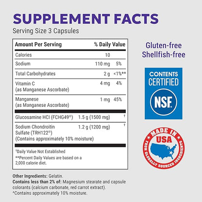 Nutramax Laboratories Cosamin® DS Joint Health Supplement with Glucosamine & Chondroitin for Adult Men & Women, Joint Supplement, 108 Capsules