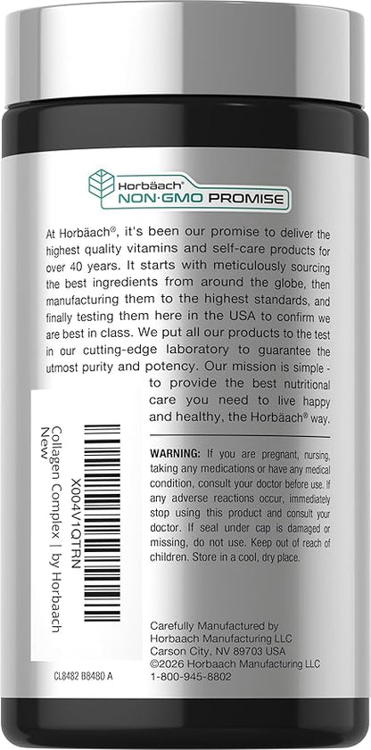 Horbäach Joint Support Supplement | 120 Capsules | with Collagen and Hyaluronic Acid | Joint Health Complex | for Men & Women | Non-GMO, Gluten Free