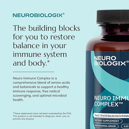 Neurobiologix Neuro-Immune Infection Control, Monolaurin & L Lysine with Elderberry, Olive Leaf, Cinnamon Bark & Grape Seed, Daily Immune Support for Men, Women & Kids, Gluten Free, 120 Capsules