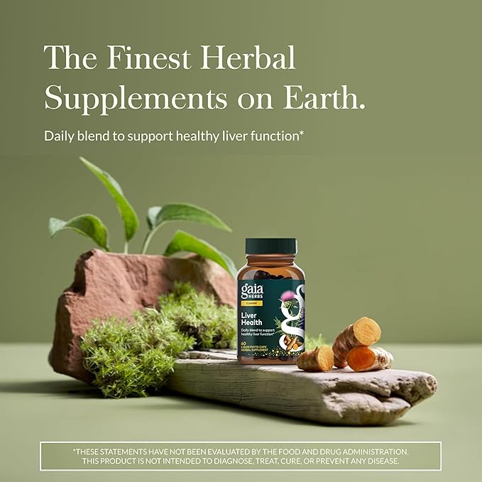 Gaia Herbs Liver Health - Supplement with Milk Thistle, Turmeric Root, Schisandra & Licorice Root for Liver & Cleanse Support* - 60 Vegan Liquid Phyto-Caps (60 Servings)