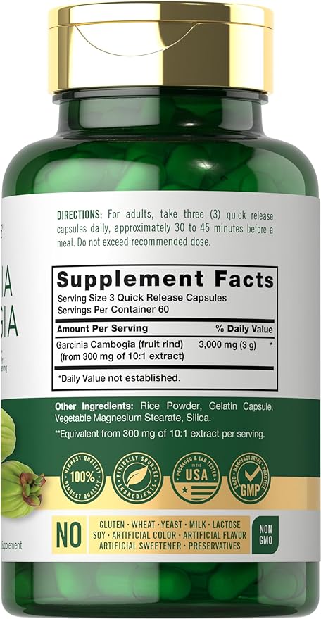 Carlyle Garcinia Cambogia Extract | 180 Capsules | Non-GMO, Gluten Free Supplement