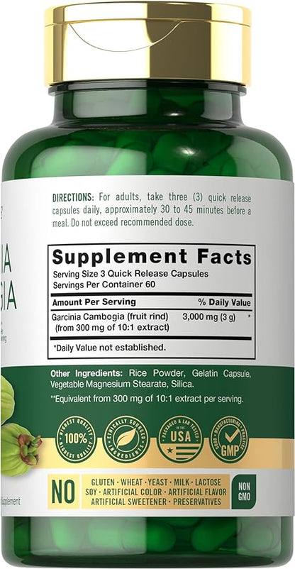 Carlyle Garcinia Cambogia Extract | 180 Capsules | Non-GMO, Gluten Free Supplement