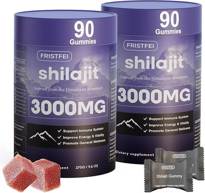 Pure Himalayan Shilajit Gummies for Men & Women - 100% Natural & Organic | 85+ Trace Minerals & Fulvic Acid | 180 Count | Individually Packaged