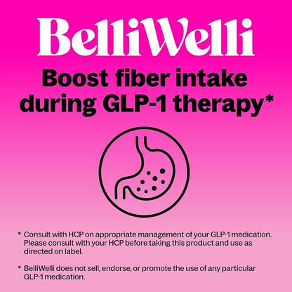 Belli Welli Unflavored Daily Fiber Supplement Powder with Collagen, Probiotics & Electrolytes | Supports Digestive Health, Gut Balance & Debloating, Sugar Free | 30 Servings
