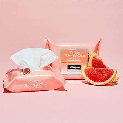 Neutrogena Makeup Remover Cleansing Towelettes, Pink Grapefruit, 25 Count, Twin Pack