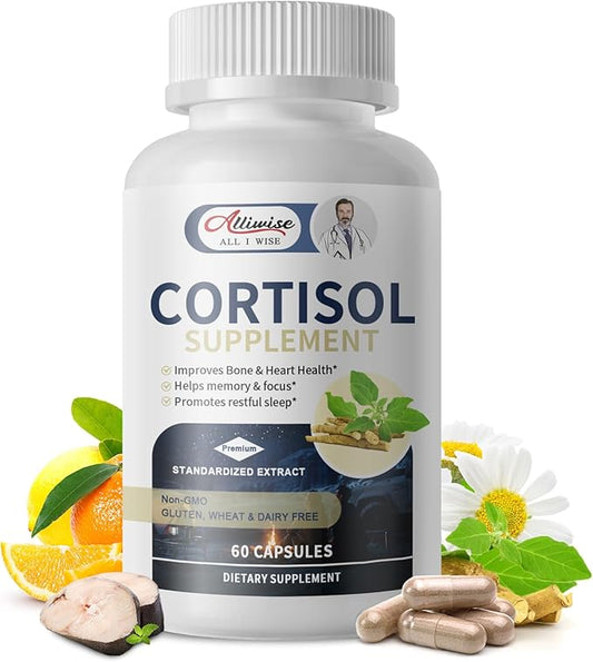 Cortisol Supplements for Women & Men,High Cortisol Reducer, Manager, Detox, Lower and Control,with Magnesium, Ashwagandha,Rhodiola, L-Theanine for Mood,Focus,Sleep