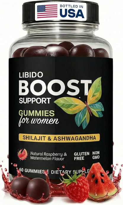 Libido Support for Women Gummies - Fast Acting Intimacy and Mood Support Libido Gummies for Women with Shilajit and Ashwagandha - 60 Ct