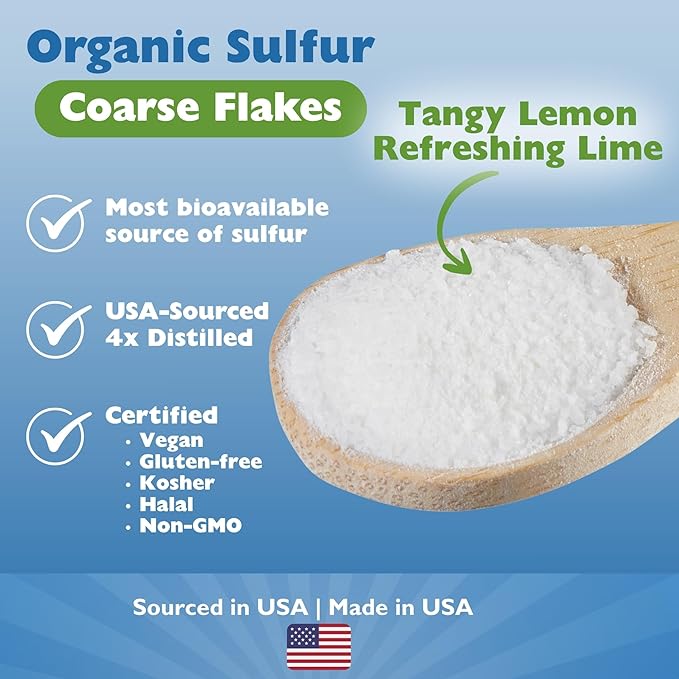 KALA HEALTH MSMPure Lemon Lime Flavored Coarse MSM Powder Flakes – US-Made MSM for Joint Health, Skin Appearance, and Hair & Nail Support – 2.2 lb, Organic Sulfur