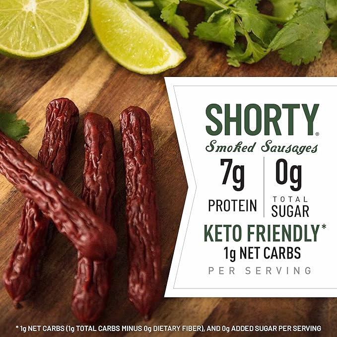 Duke's Pork Chorizo & Lime Smoked Shorty Sausages, 7g Protein Per Serving, 5 oz. (Pack of 3)