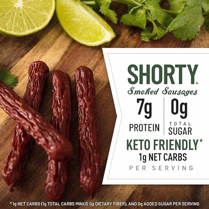 Duke's Pork Chorizo & Lime Smoked Shorty Sausages, 7g Protein Per Serving, Easter Basket Stuffer for Men, 5 oz.