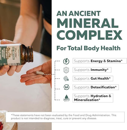 Flora Fulvic | Fulvic Acid + Humic Acid Complex – 550 mg |Mined in Utah, Prehistoric Deep Earth Extract | Immunity, Gut, Digestion – Natural Trace Mineral Complex, Fulvic Acid Supplement – 60 Capsules