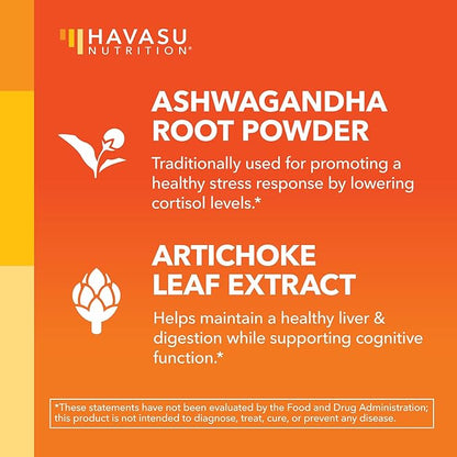Ashwagandha 1000mg with Artichoke Extract Per Serving - Ashwagandha Capsules for Stress, Mood and Energy Support - Adaptogenic Herbal Support for Men and Women - 90 Count - Vegan, Non-GMO, 45 Servings