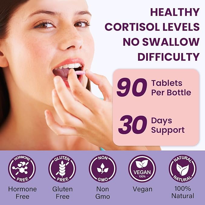 Cortisol Supplements for Women, 16 IN 1 Cortisol Detox for Women, with Magnesium, Ashwagandha, L-Theanine & Probiotics, Cortisol Reducer Manager for Hormone Balance, Mood & Digestion, 90 Tablets