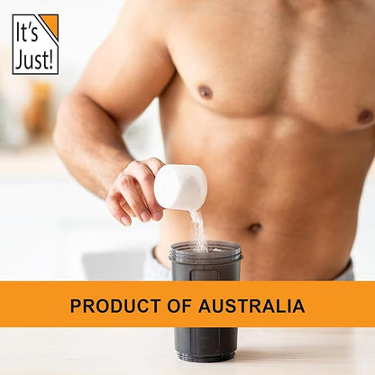 It's Just! - 100% Whey Protein Concentrate, Grass-Fed Pasture Raised, Made in Australia, RBST/rBGH Hormone Free, Premium WPC-80, No Added Flavors (Grass-Fed Unflavored, 1.25 Pound)