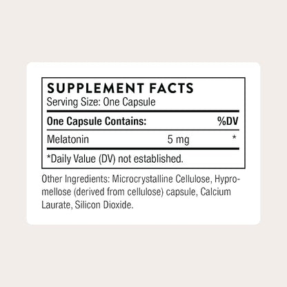 THORNE - Melaton-5-5 mg Melatonin Supplement - Supports Normal Circadian Rhythms, Restful Sleep & Relaxation* - Third-Party Certified - Gluten, Dairy & Soy-Free - 60 Capsules