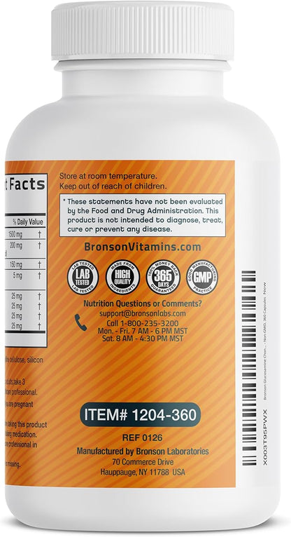 Bronson Glucosamine Chondroitin Turmeric & MSM Advanced Joint & Cartilage Formula, Supports Healthy Joints, Mobility & Cartilage - Non-GMO, 360 Capsules